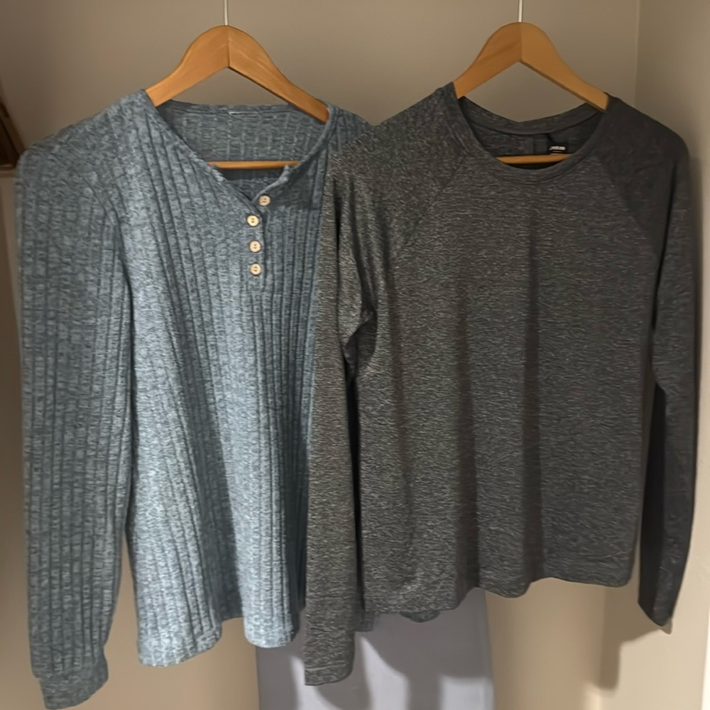 2 long sleeve tops by Prana.
